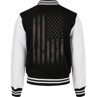 Baddery Collegejacke College Jacke : USA Flagge - Baseball Jacke - Sweat College Jacket, hochwertiger Siebdruck, Stick-Patch, auch Übergrößen schwarz M
