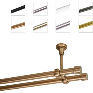 MDEKOR Vorhangstange 2-läufig Ø 19 mm 280 cm Braun