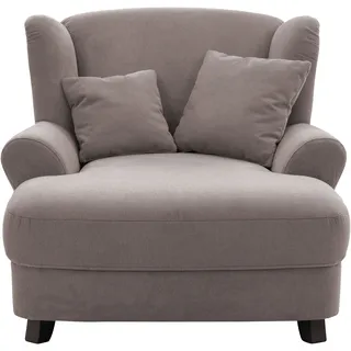 OTTO home Oase Luxus-Microfaser 120 x 101 x 142 cm taupe mit Zierkissen