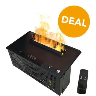 Xaralyn Wasserdampf-Kamin - Opti-Myst Cassette 400 P - mit flacher Oberplatte - mit Fernbedienung - Elektrokamin - Einbaukamin mit Wasserdampf - Fl... - Schwarz
