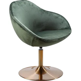 FineBuy Sessel SIRAN Samt 70 x 79 x 70 cm Grün drehbar