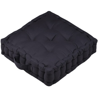 Lovely Casa - Bodenkissen - Größe 45 x 45 x 10 cm - 100% Baumwolle - Farbe Carbon - Modell Oxford - Baumwollsatin - außergewöhnliche Qualität - Bequeme Sitzfläche - weich und elegant