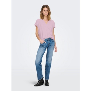 JACQUELINE de YONG Blusenshirt Einfarbige Kurzarm Bluse V-Ausschnitt Blusenshirt Blouse JDYLION (1-tlg) 3986 in Altrosa rosa