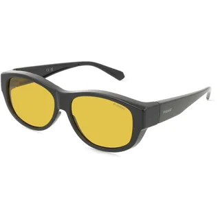 Polaroid PLD 9020/S Fitover Unisex-Sonnenbrille Vollrand Eckig Kunststoff-Gestell, schwarz