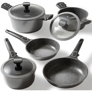 STONELINE Topf-Set 8-tlg. 18 cm rund + 20 cm rund + 24 cm rund