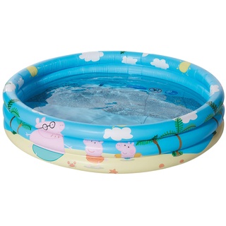 Smart-Planet Planschbecken Peppa Pig aufblasbar - 100 x 23 cm - 3-Ring-Pool Peppa Wutz Swimmingpool für Kinder Babypool zum Planschen für den Sommer