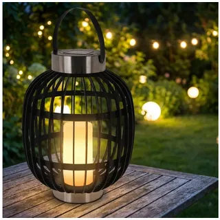 H&S Collection LED Solarleuchte H & S Collection Solar-Gartenlaterne Rattan-Optik (35x45cm), Spendet ein warm-weisses, angenehmes Licht