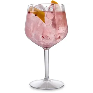 Doimoflair Gran Ballon Gin Tonic Glas Weinglas aus Kunststoff bruchsicher Cocktailglas Plastik Transparent 86 cl. Set 2 Stück