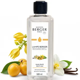 Maison Berger – Nachfüllung Fruchtige Sonne 500 ml für Lampe Berger – 2-in-1 geruchsneutralisierendes Raumduft-Öl – Mirabelle, Pfirsich
