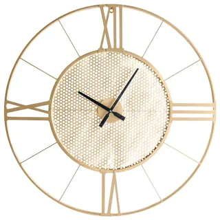 Beliani Wanduhr BLAMERE in Gold - (W) 80 x (H) 80 x (L) 3 cm | Gr.: onesize