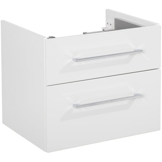 FACKELMANN Waschbeckenunterschrank HYPE 3.0 Waschtischunterschrank 60 cm, Weiß, 2 Schubladen