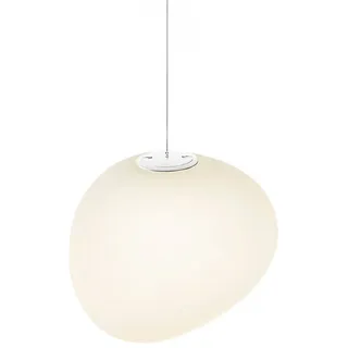 Foscarini Design Hängelampe Gregg MIDI, dimmbar, weiß / opal, für Wohn- / Esszimmer, Glas, Design, Pendelleuchte - 21 cm - 17 cm - 16 cm