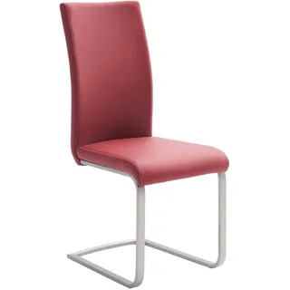 Novel Schwingstuhl, Edelstahl, Bordeaux, Metall, Textil, Flachrohr, C-Form, 42x102x58 cm, Stoffauswahl, Typenauswahl, Esszimmer, Stühle, Esszimmerstühle, Schwingstühle