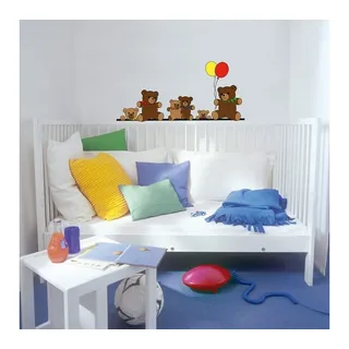 K&L Wall Art Wandtattoo Wandsticker Teddy Bären Familie Baby Kinderzimmer Wandtattoo, Wohnzimmer Wandbild modern bunt