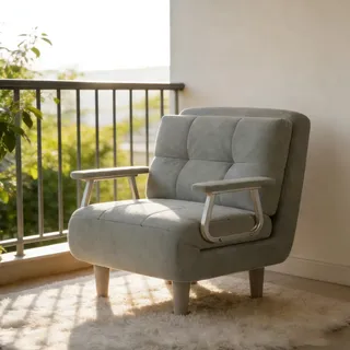 Fabulcozy Schlafsessel 3 in 1 Mit Bettfunktion, Verstellbarer Rückenlehne 5 Winkel, Einzelsofa Mit Armlehnen, Klappsofa Futon Couch, Gästebett für Wohnzimmer, Schlafzimmer