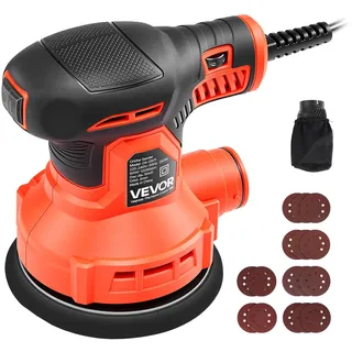 Vevor 250W Exzenterschleifer 127mm inkl. 16 Schleifpapiere und Staubbeutel
