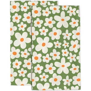 Wotinsi Handtuch-Set, Retro-Blumenmotiv, Vintage-Boho-Handtücher für Badezimmer, weich, saugfähig, dekoratives Geschirrtuch für Küche, Sport, Fitnessstudio, Yoga, Heimdekoration, 35,6 x 71,1 cm, 2