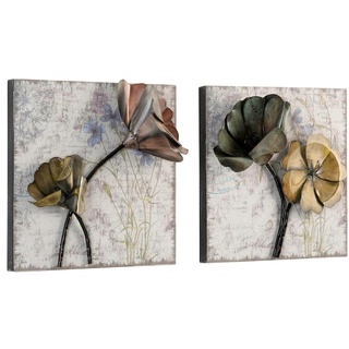 möbel direkt online Wandbilder Blumen 2er-Set aus Metall
