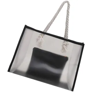 MARCBUSE Damen Tasche, durchsichtige Achseltasche, große Kapazität, Schultertasche, einfache Handtasche mit Seilgriffen, stilvolle Unterarmtasche für die Arbeit, Damen, große Kapazität, Achselhöhle - Einheitsgröße