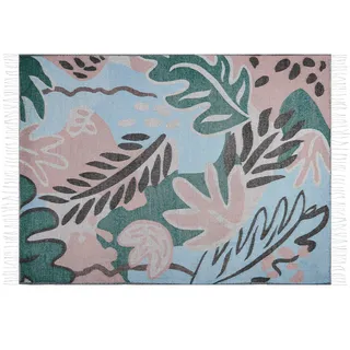 Beliani Somani Kuscheldecke 130 x 170 cm Bunt/Blau/Grün