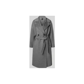 Regular Fit Wollmantel aus reiner Schurwolle Modell 'RESINA', Dunkelgrau Melange, 46
