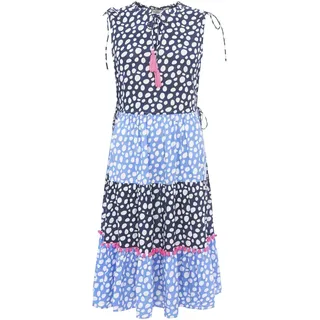 Zwillingsherz Kleid Sommerkleid Damen leicht und luftig Strandkleid Damen Sommer, Tunikakleid Damen, Hemdblusenkleid, Blusenkleid Tunika Kleid Ibiza Style Größe S/M - S-M