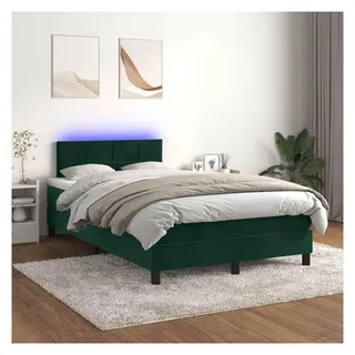 vidaXL Boxspringbett 120 x 200 cm Dunkelgrün