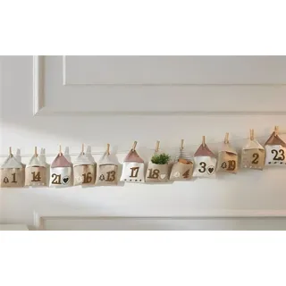 Dekoleidenschaft Adventskalender Häuschen aus Stoff mit 24 Säckchen zum Befüllen