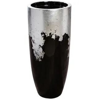 Übertopf, Schwarz, Silber, Glas, konisch, 80 cm, Dekoration, Blumen & Zubehör, Übertöpfe