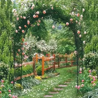 Rosenbogen Torbogen Metall stabil Gartenbogen Pulverbeschichtetem Stahl Rankbogen Hochzeitsbogen Verzinkt 120cm 160cm 180cm 200cm 240cm 280cm 300cm ( Color : Schwarz , Size : 160 Breit x 220cm Höhe )