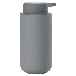 Zone Denmark Ume Seifenspender/Seifenpumpe aus Steingut mit Soft Touch-Beschichtung, extra großes Fassungsvermögen (450 ml), grau