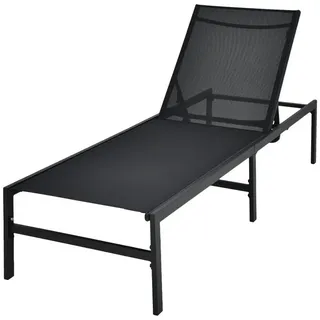 Costway Sonnenliege 198 x 103 x 150 cm Schwarz