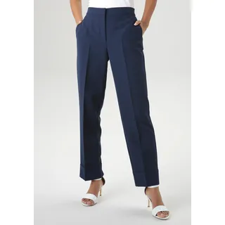 Anzughose ANISTON SELECTED Gr. 38, N-Gr, blau (dunkelblau) Damen Hosen Stoffhosen Bestseller