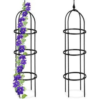 Relaxdays Obelisk Rankhilfe 100 x 25 cm Schwarz