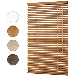 Sekey Jalousie Jalousie Klemmfix ohne Bohren Holzjalousie Holz Rollo Plissee Echtholz, Lamelle 35mm Montage mit Bohren oder ohne Bohren möglich für Fenster 40 cm x 130 cm