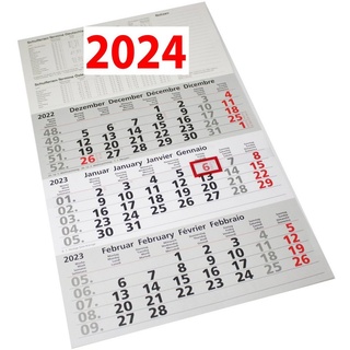 ADINA Buchkalender 2024 ADINA Dreimonatskalender 49x30cm mit Tagesanzeiger