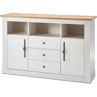 Sideboard OTTO HOME "Westminster, Kommode im Landhausstil, Schrank, Stauraumelement", weiß (pinie weiß, wotan eiche), B:150cm H:96cm T:41cm, Sideboards, Sideboard, Metallgriffe, ausreichend Stauraum, in 2 Farben erhältlich