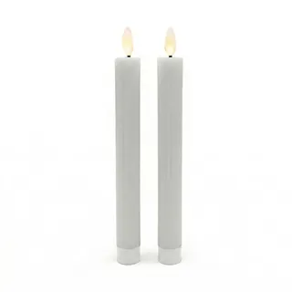 Relaxdays LED Stabkerzen 25 x 2 cm grau
