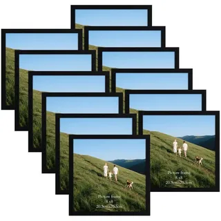 luxuskollektion Bilderrahmen Quadratisch Schwarz 20x20 cm 12er Set