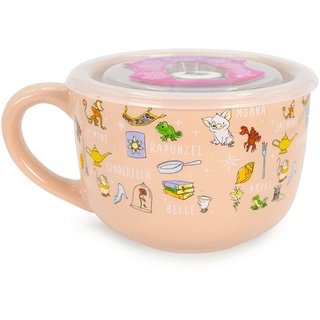 Disney Princess Keramik-Suppentasse mit belüftetem Deckel, fasst 680 ml