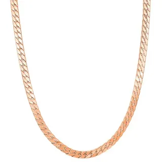 Hey Happiness Panzerkette Cuban Link Chain, 18K Roségold Vergoldet, Damen Cuban-Kette, Wasserfester Statement Schmuck rosa