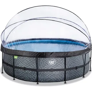 EXIT TOYS Stone Pool 450 x 122 cm inkl. Sandfilter und Abdeckung