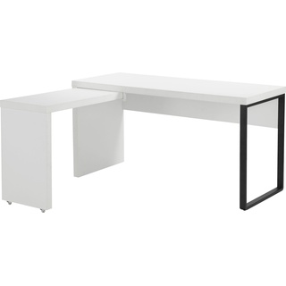 Schreibtisch »Maniago, Computertisch;«, weiß + schwarz + weiß, , 74536958-0 B/H/T: 140 cm x 73 cm x 59 cm