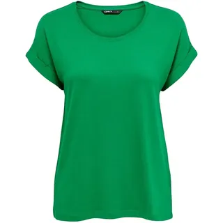 ONLY Damen Einfarbiges T-Shirt | Basic Rundhals Ausschnitt Kurzarm Top | Short Sleeve Oberteil ONLMOSTER, Farben:Grün-3, Größe:L