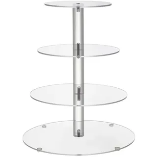 BetterJonny Tortenständer Etagere 4 Etagen, Cupcake Ständer Tortenständer 4 Etagen Acryl Etagere Tortenstände aus Acryl Runde Acrylständer Kuchenständer für Hochzeit Party Nachmittagstee Geburtstag