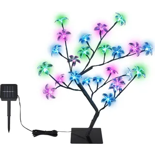 LED Solarleuchte, Schwarz, Metall, Stehend, Schalter, H 60cm