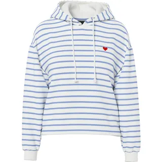 Pieces Kapuzensweatshirt Gestreift Weiß M