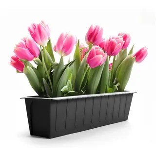 BigDean Balkonkasten 36,5 x 9 x 14 cm Schwarz