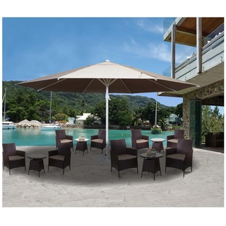 Sonnenschirm Carpi II, Gastronomie Marktschirm, Ø 5m Polyester/Alu Mast weiß 28kg ~ creme-beige ohne Ständer