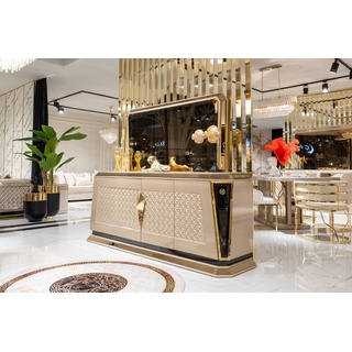 JVmoebel Sideboard Sideboard mit Spiegel Modern Esszimmer Einrichtung Set Luxus Möbel (2 St), Made in Europa beige